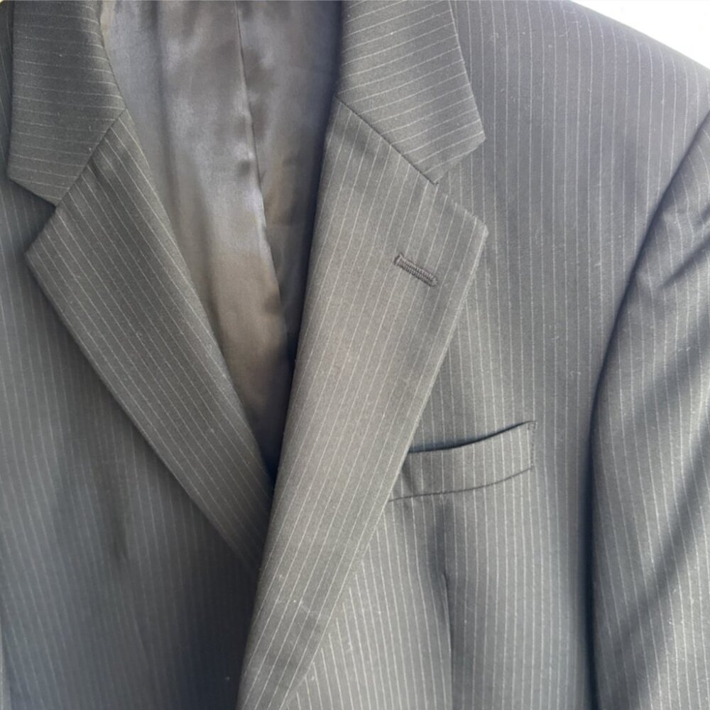 Jos A Bank Mens 40S Black Wool Blazer Sport Coat Herringbone Executive Red Label